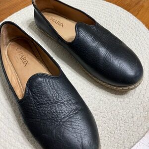 CHARIX Women's Black Leather Loafers